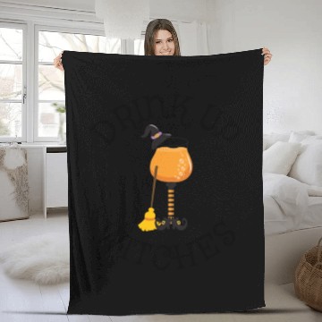 Discover Drink up Wine Witches - Halloween Party Fleece Blankets