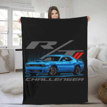 Discover Muscle Car Challenger Fleece Blankets