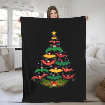 Discover Family Matching Christmas Pajama Bat Xmas Tree Fleece Blankets