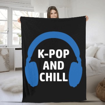 Discover K-pop and Chill Saranghae Korean pop music Fleece Blankets