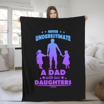 Discover Dad daughter child father day girl gift Fleece Blankets