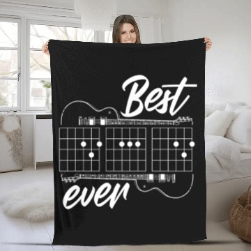 Discover Best Dad Ever - Funny Daddy Guitar Player Musician Fleece Blankets