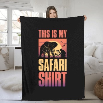 Discover This Is My Safari Funny Elephant Gift Fleece Blankets