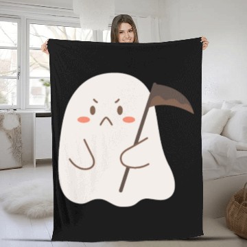 Discover Cute funny ghost, Malone spooky ghost Fleece Blankets