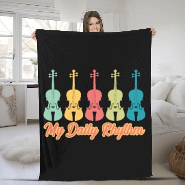 Discover Daily Rhythm Orchestra Music Instrument Violinist Fleece Blankets