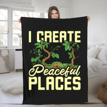 Discover I create peaceful places gardening Fleece Blankets