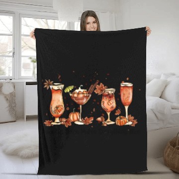 Discover Pumpkin Spice Makes Everything Nice, Pumpkin wine Fleece Blankets