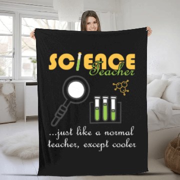 Discover Chemistry Physics Biology Funny Science Teacher Fleece Blankets
