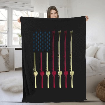 Discover Fishing American Flag Fishing Lover Fleece Blankets