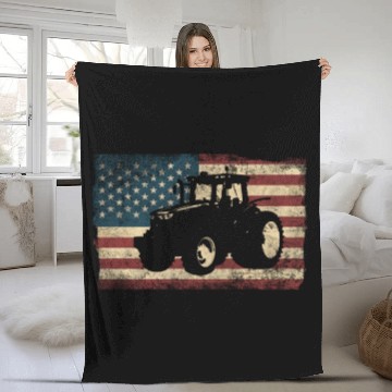 Discover Farming Farmer American Flag Us Fleece Blankets