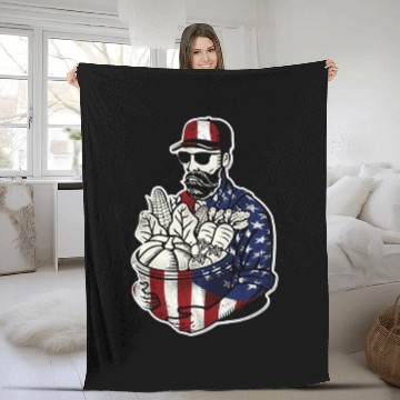 Discover Farming Farmer American Flag Us Fleece Blankets