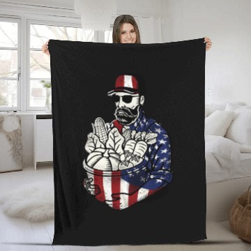 Discover Farming Farmer American Flag Us Fleece Blankets