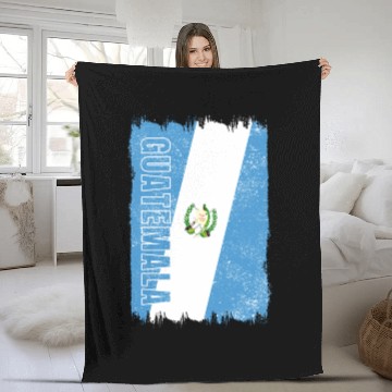 Discover Guatemala vintage flag Fleece Blankets