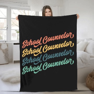 Discover Vintage School Counselor Fleece Blankets, School Fleece Blankets