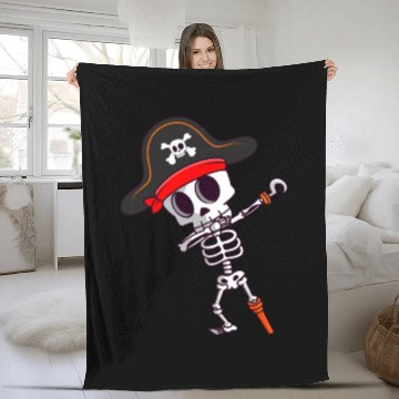 Discover Dabbing Skeleton Pirate Spooky Halloween Fleece Blankets