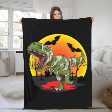 Discover Mummy T-Rex Dinosaur Trick Or Treat Halloween Fleece Blankets