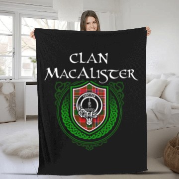 Discover Macalister Surname Scottish Clan Tartan Crest Fleece Blankets
