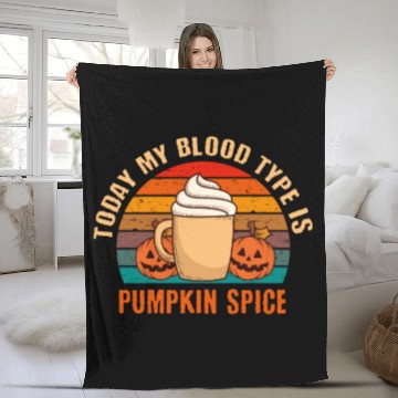 Discover My Blood Is Pumpkin Spice Fall Autumn Halloween Fleece Blankets
