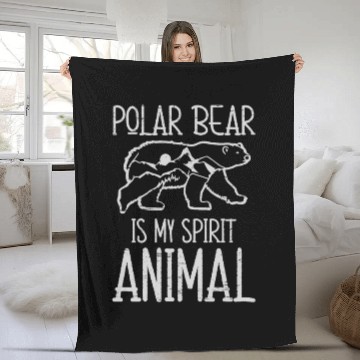 Discover Polar Bear Is My Spirit Animal Wildlife Cub Fleece Blankets