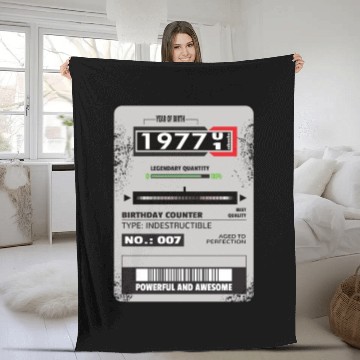 Discover electricity meter birthday 1977 electrician gift Fleece Blankets