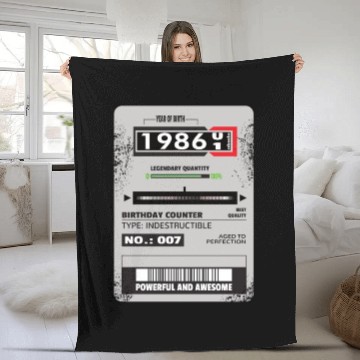 Discover electricity meter birthday 1986 electrician gift Fleece Blankets