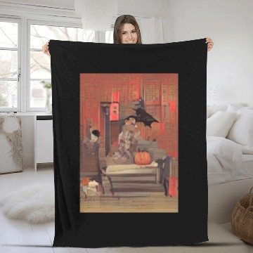 Discover JAPANESE THEMED HALLOWEEN Fleece Blankets