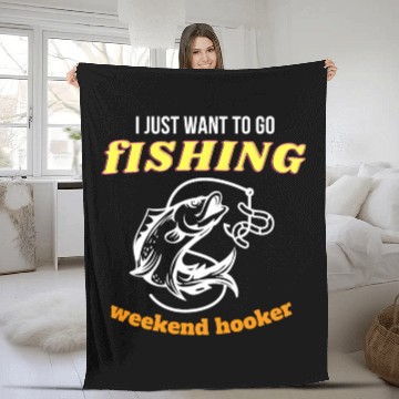 Discover Fishing Lifestyle weekend hooker Fleece Blankets