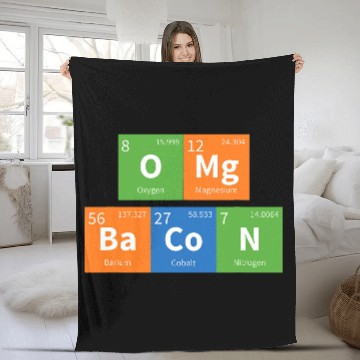 Discover OMG Bacon Science Periodic Table Fleece Blankets