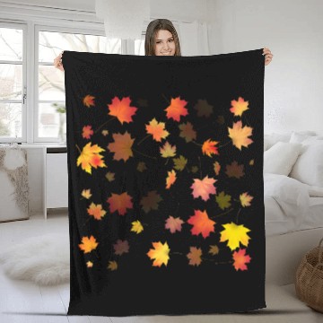 Discover Autumn Maple Leaves Fleece Blankets
