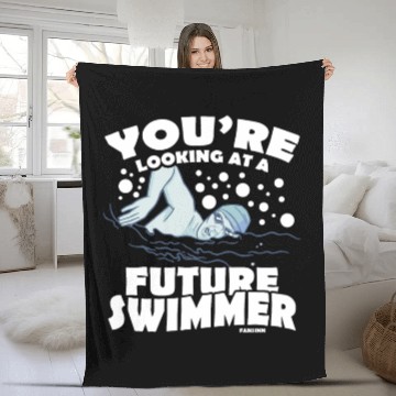 Discover Swimming lifeguard swimming course outdoor pool gi Fleece Blankets