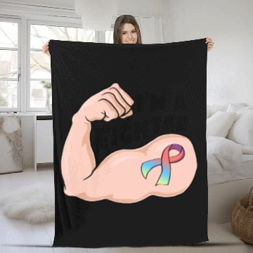 Discover Pride month - Rainbow ribbon Fleece Blankets