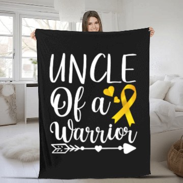 Discover UncLE Of A Warrior Childhood Cancer Awareness Fleece Blankets