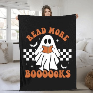 Discover Cute Booooks Ghost Read More Books Funny Teacher Fleece Blankets