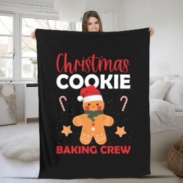 Discover Christmas Cookie Baking Crew Fleece Blankets