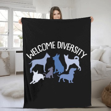 Discover Welcome Diversity T Great For Dog Lovers Fleece Blankets
