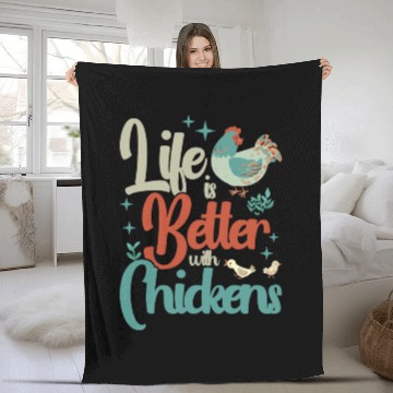 Discover Chickens Rooster Chicken Farmer Hen Poultry Cock Fleece Blankets