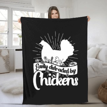 Discover Chickens Rooster Chicken Farmer Hen Poultry Cock Fleece Blankets