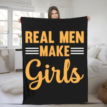 Discover New Daddy To Be - Real Men Make Girls - Daddy Pate Fleece Blankets