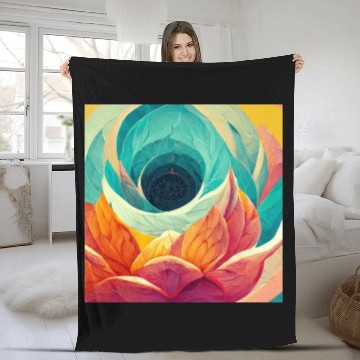 Discover Colorful mandala flower version 6 Fleece Blankets