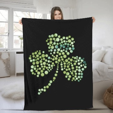 Discover Green tie dye shamrock dots Fleece Blankets