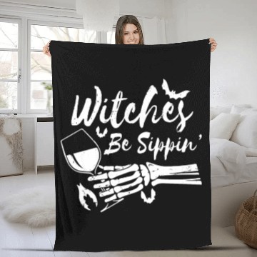 Discover Witches Be Sippin Drinking Wine Halloween Day Part Fleece Blankets
