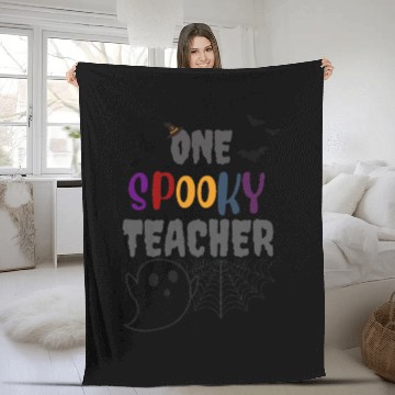 Discover one spooky teacher halloween school spook ghost 2 Fleece Blankets