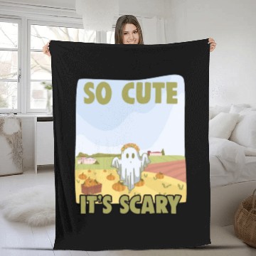Discover So Cute It's Scary Retro Pumpkin Farm Grost A Fleece Blankets