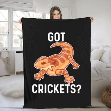 Discover Bearded Dragon Got Crickets Funny Pet Lizard Lover Fleece Blankets