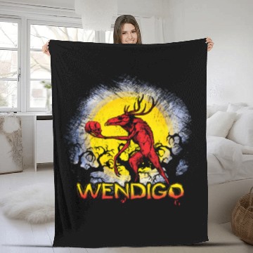 Discover Folk Creature Wendigo Forest Halloween Cryptid Fleece Blankets