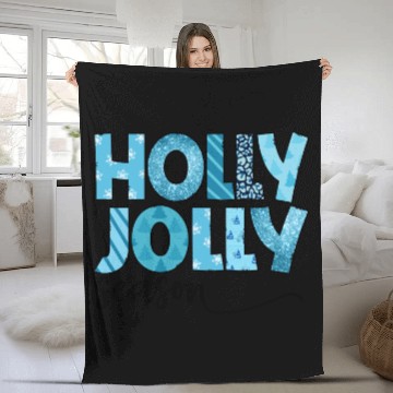 Discover Holly Jolly season sublimation Fleece Blankets