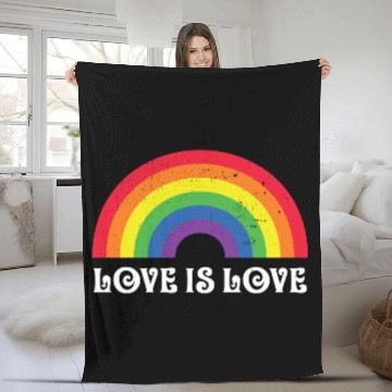 Discover Love Is Love Rainbow Gay Pride Lgbtq Pride Flag Fleece Blankets