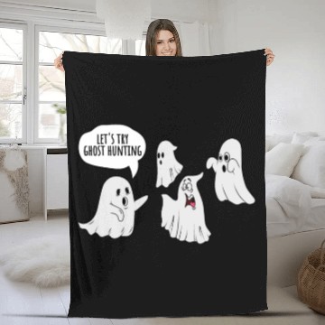 Discover Ghost Hunting Cute Ghosts Spooky Halloween Fleece Blankets