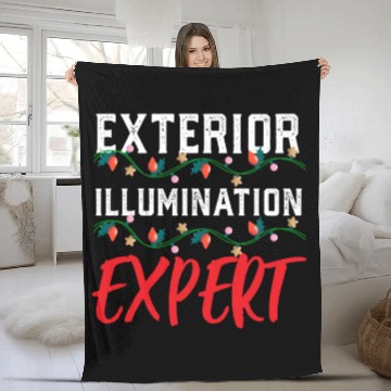 Discover Funny Christmas Light Exterior Illumination Expert Fleece Blankets
