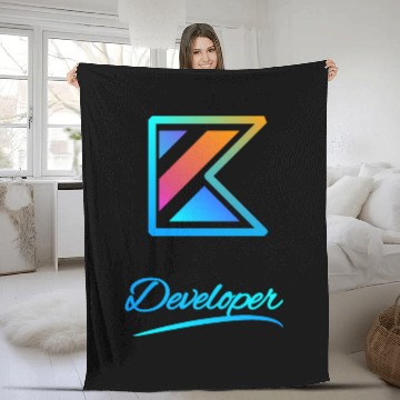 Discover kotlin developer | Unique design | programmer Fleece Blankets